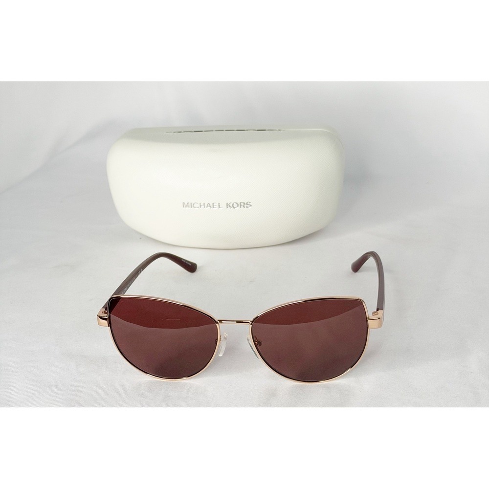 Michael Kors Lanikai Rose Gold Geometric MK1162 Sunglasses 58-16-140 W/ Case